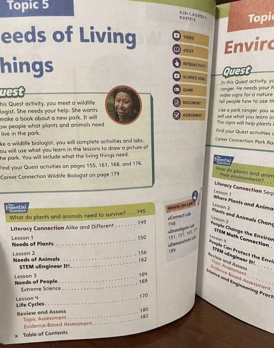 Elevate Science, Savvas learning Company, Grade K, ISBN 0328925098 Workbook