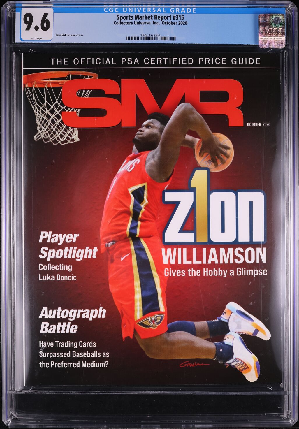 2020 CU Sports Market Report #315 Zion Williamson CGC 9.6 WHITE Pages