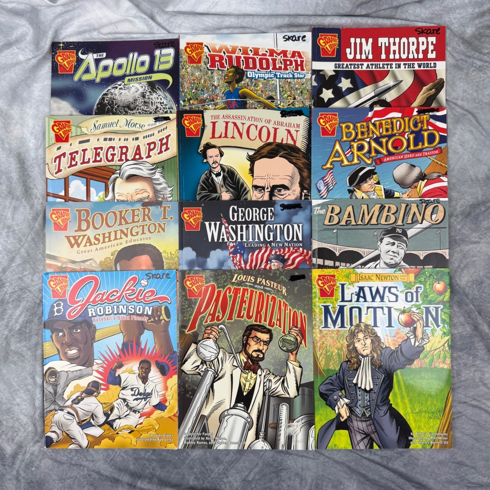 Graphic Library Capstone Press Biography Graphic Novel Lot of 12 History Science