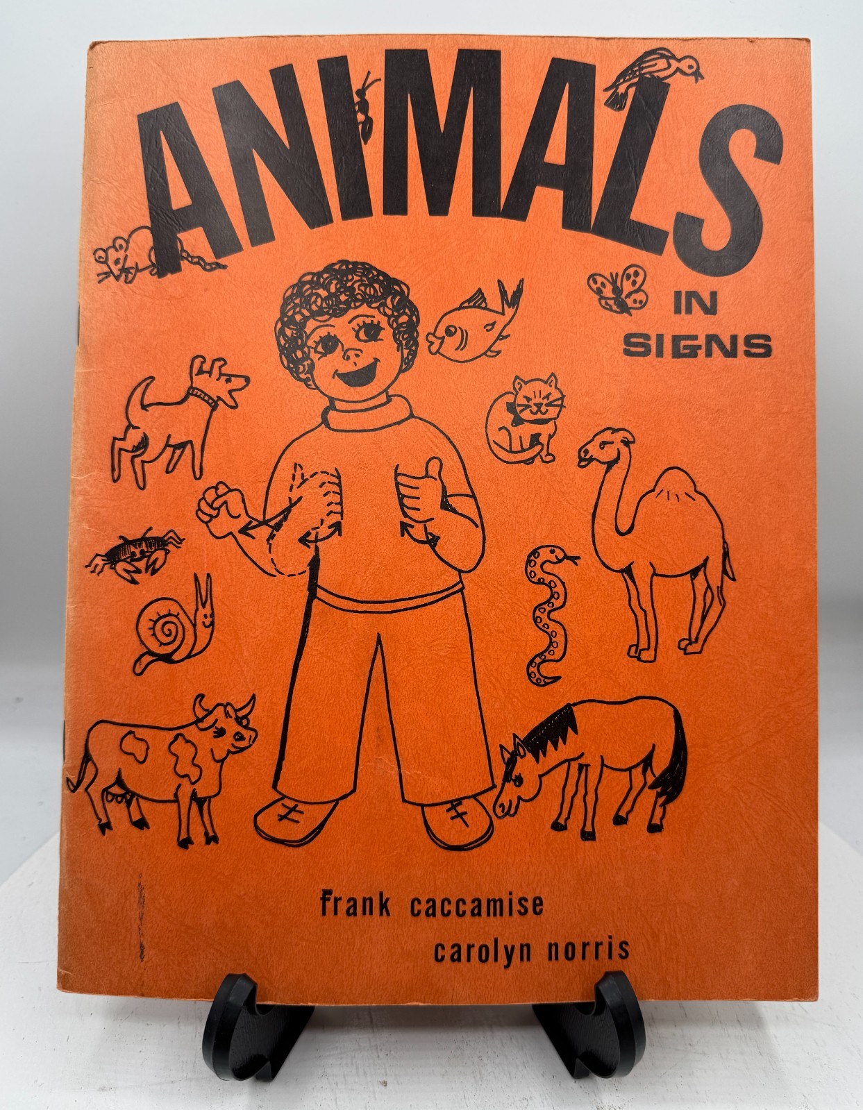 1973 Animals in Signs Deaf Learning Children Books 44 Pages Frank Caccamise