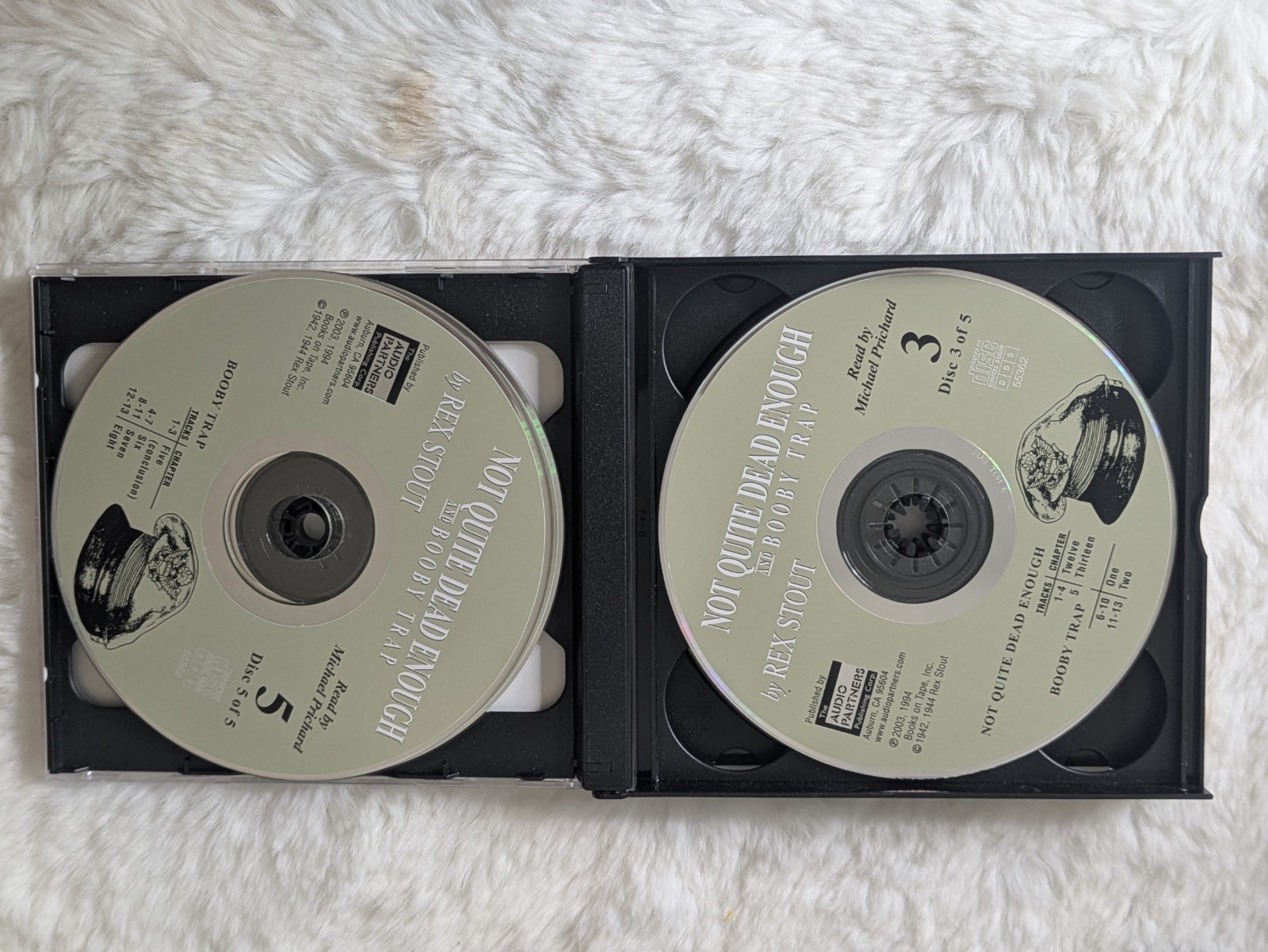 Rex Stout Not Quite Dead Enough & Booby Trap 5-CD Audiobook Michael Prichard