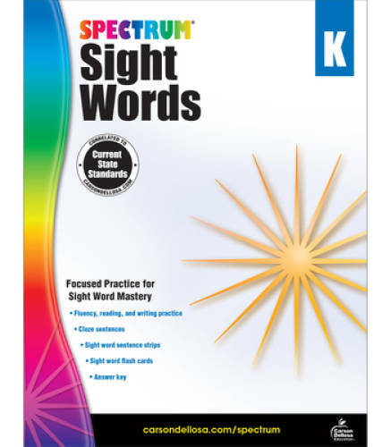 Spectrum Sight Words, Grade K – Paperback By Spectrum – GOOD