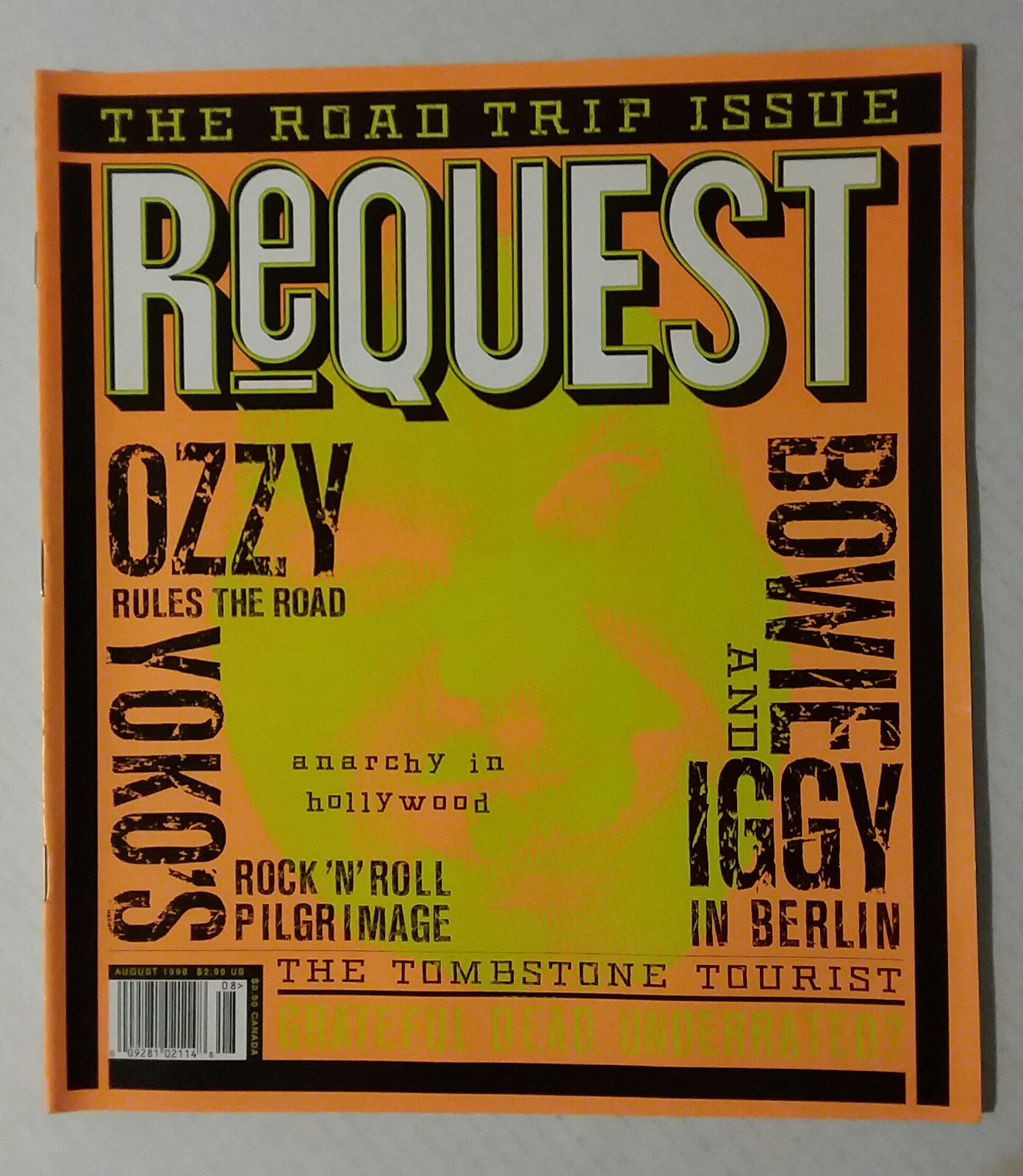 Request Magazine (Aug 1998) Ozzy/Yoko Ono/David Bowie & Iggy Pop/B Bragg & Wilco
