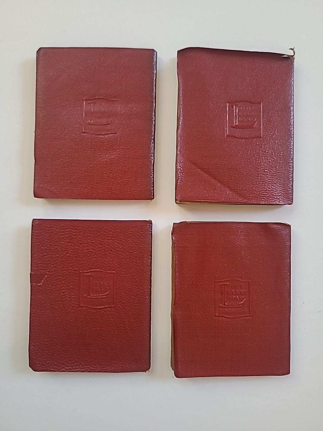 Vintage Little Leather Library Red Miniature Books Lot of 4 Longfellow Tennyson