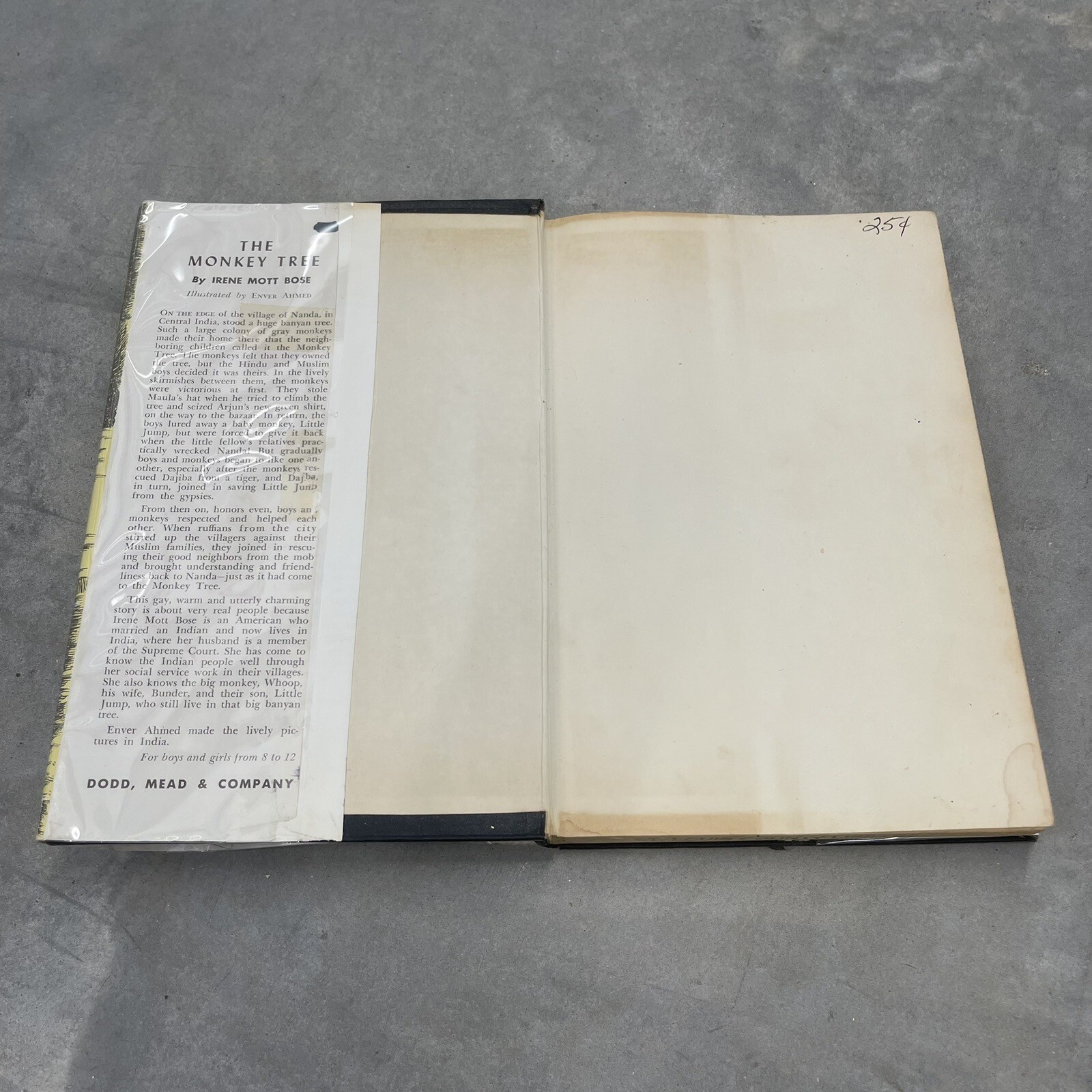 The Monkey Tree Irene Mott Bose 1956 Illustrated HC DJ First Ed Ex-Library