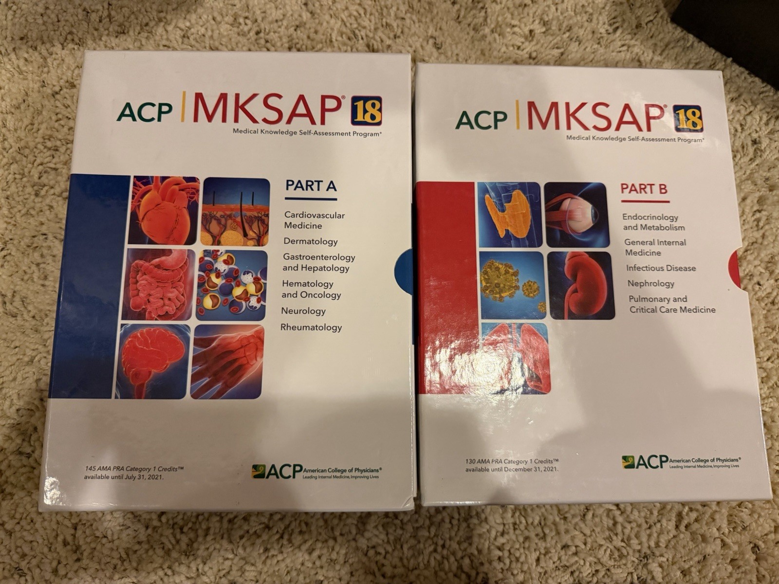 ACP MKSAP 18 Part A and Part B American College of Physicians TPB Book Box Sets
