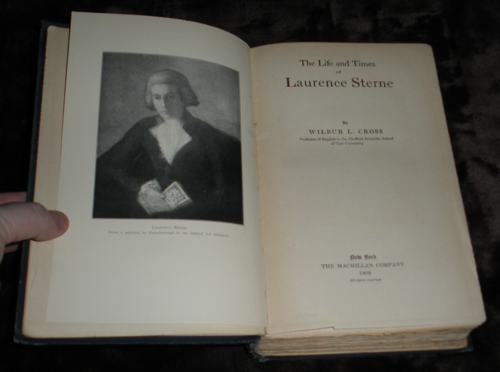 The Life and Times of Laurence Sterne Wilbur L. Cross 1909 Hardcover Macmillan