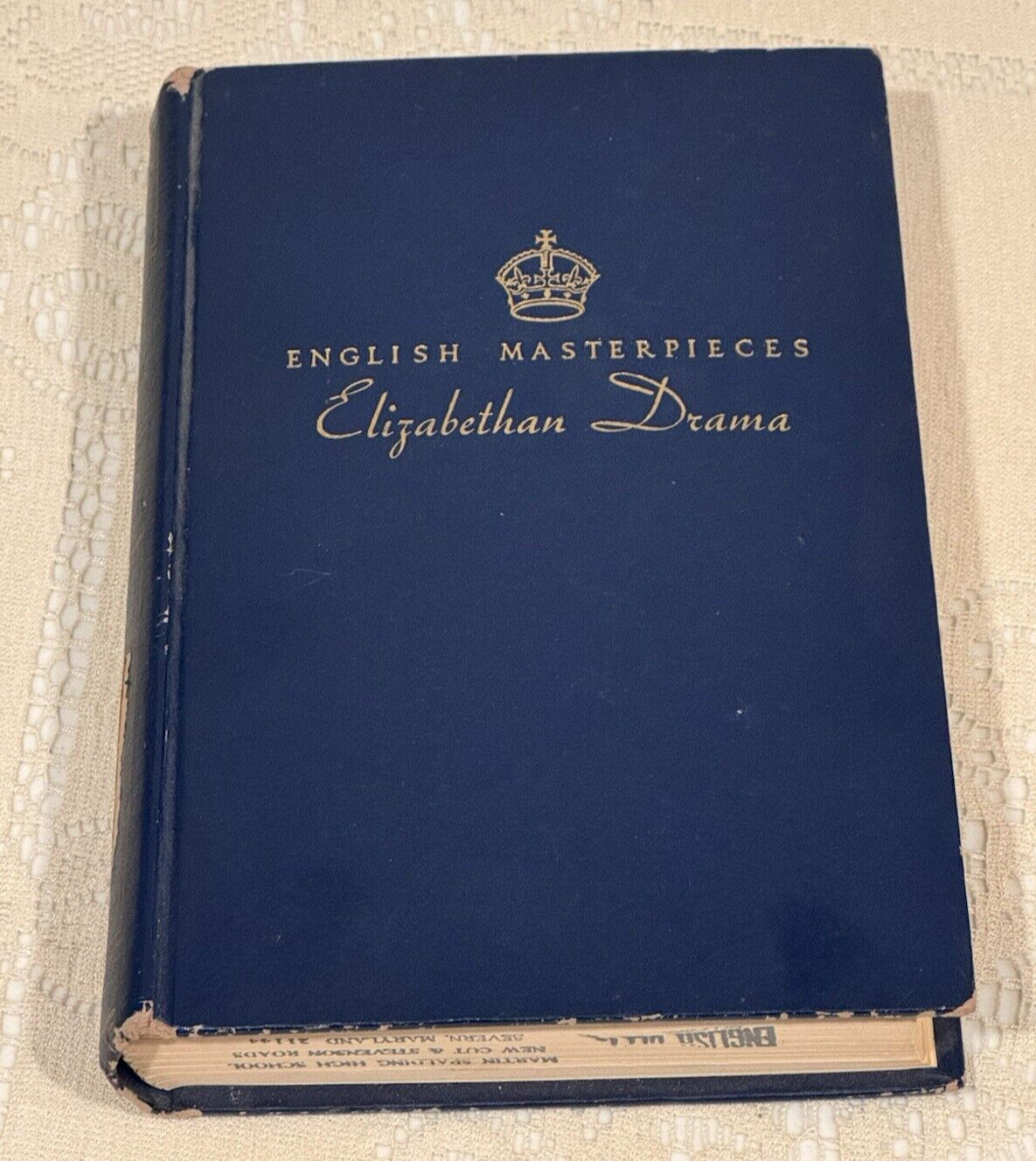 Elizabethan Drama 1953 3rd Print English Masterpieces Volume II Prentice Hall HC