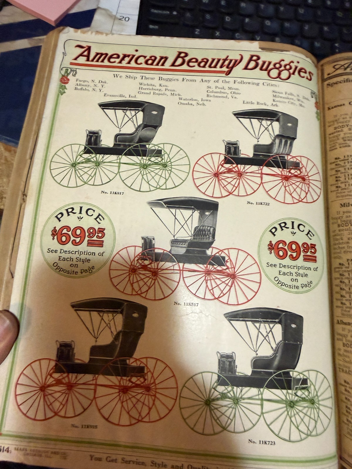 SEARS & ROBUCK CO.–CATALOG 135—1917–MISSING PAGES–SEE DESCRIPTION
