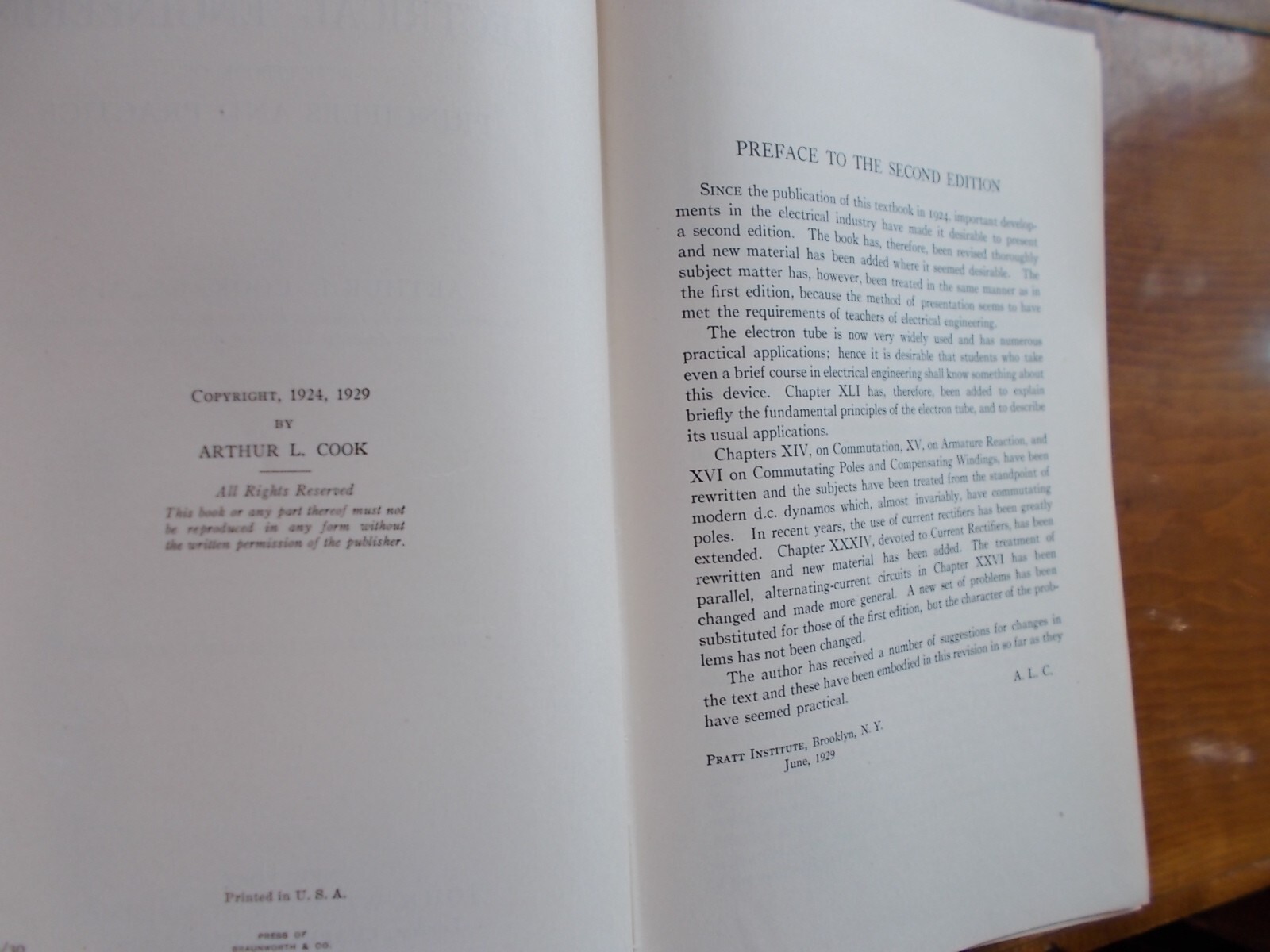 ELEMENTS OF ELECTRICAL ENGINEERING By Cook 1929 9″x6″ 584 pages HC nice