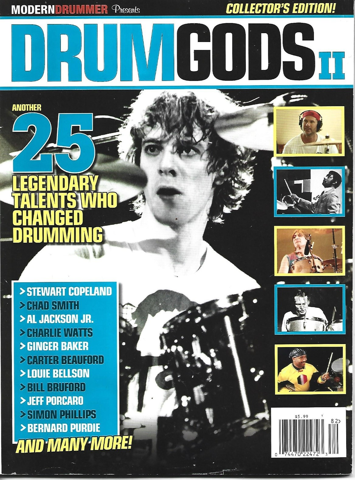 MODERN DRUMMER MAGAZINE DRUM GODS II STEWART COPELAND GINGER BAKER CHAD SMITH
