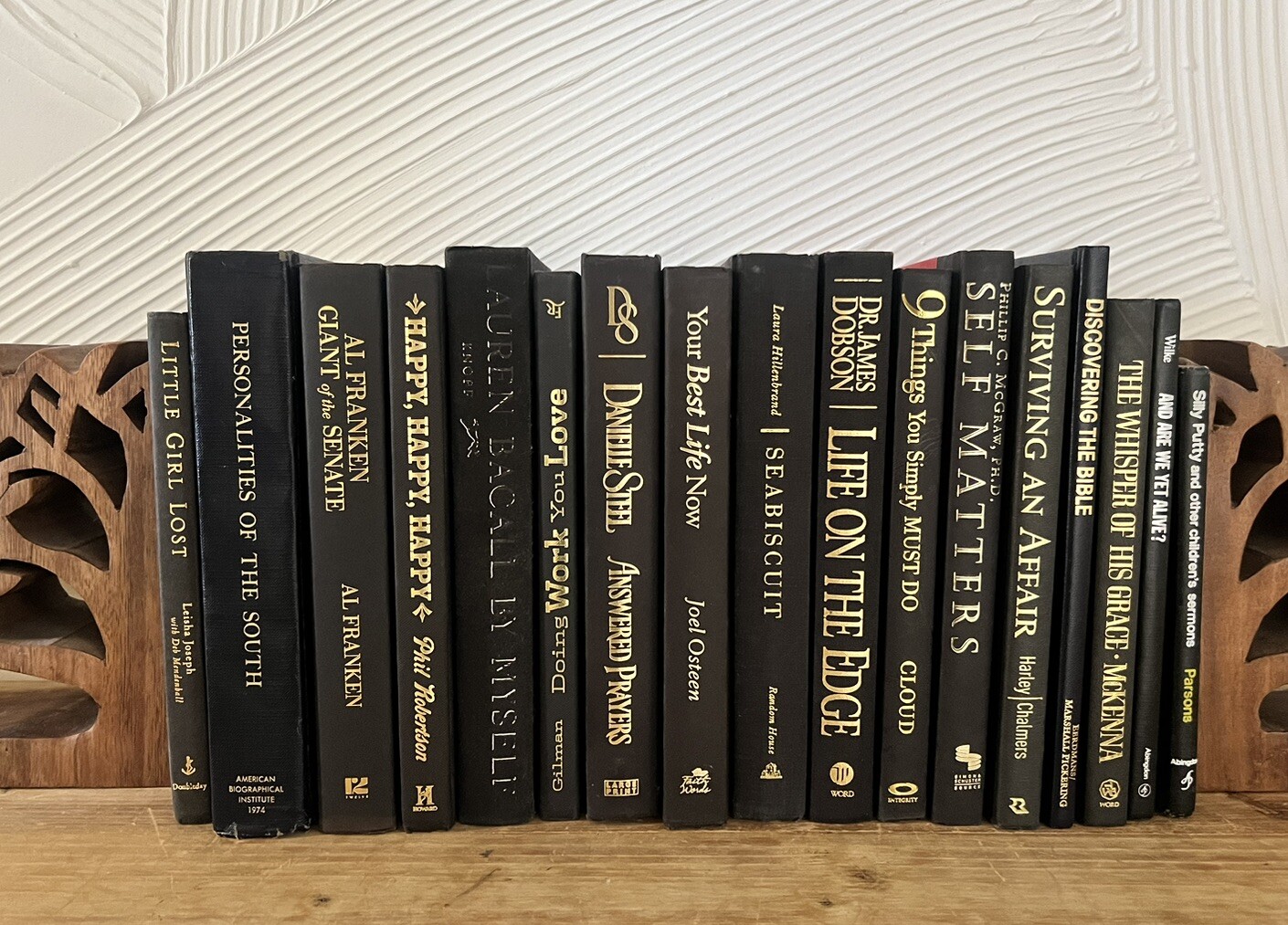 Lot of 5 Vintage Black Hardcover Books Shelf Staging Old Decor Free Shipping