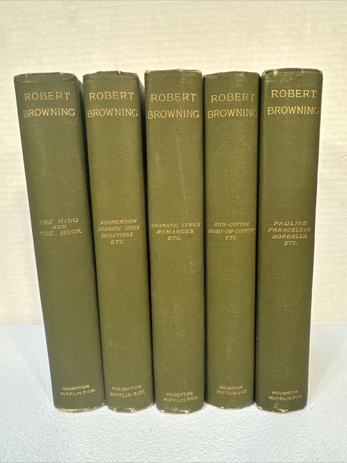 The Poetic and Dramatic Works of Robert Browning 1890’s Lot of 5