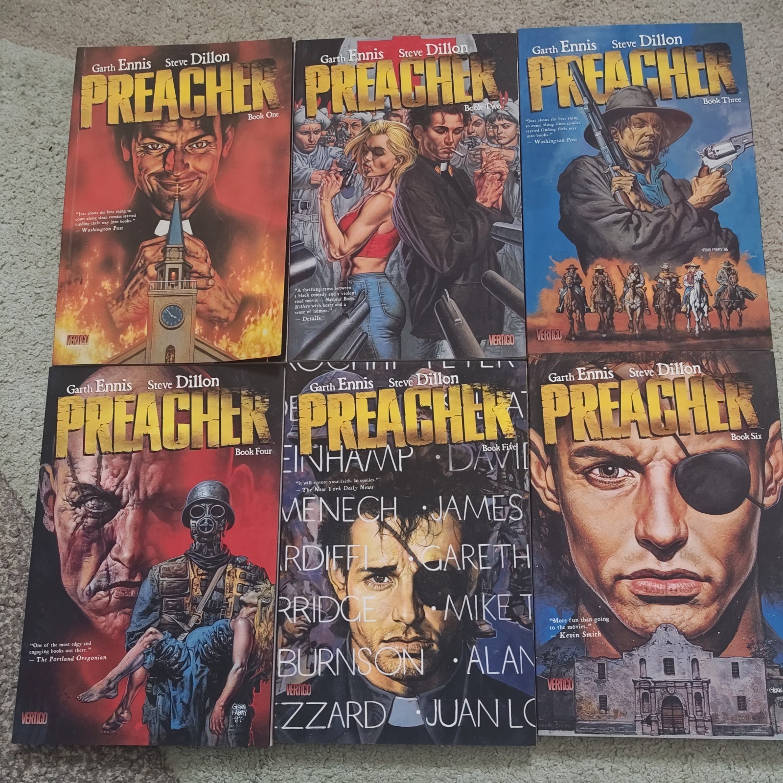 PREACHER Complete Set Vol 1-6 TPB Garth Ennis Steve Dillon DC Vertigo