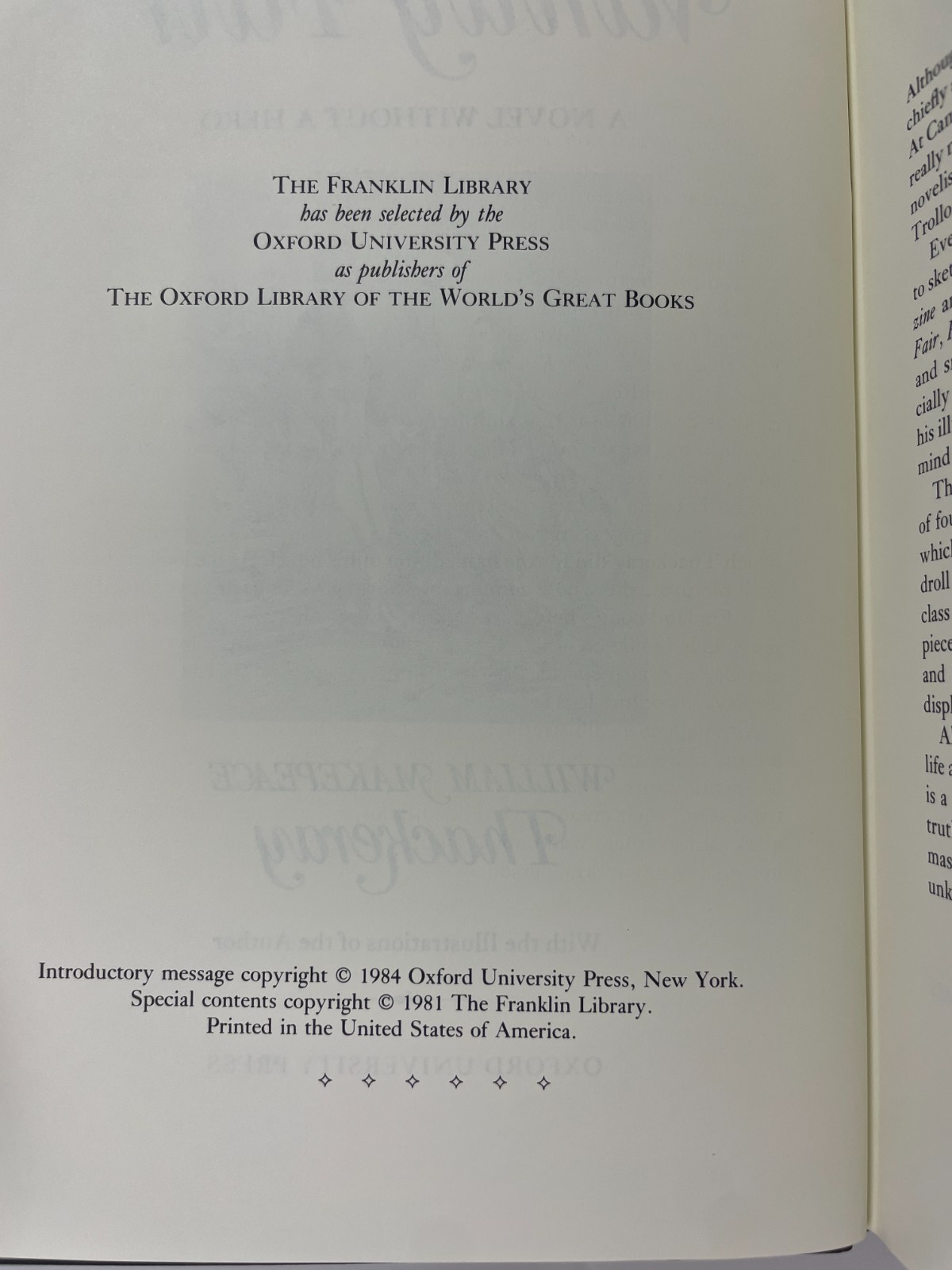 Vanity Fair William Makepeace Thackeray Oxford/Franklin Library 1/4 Leather VG+