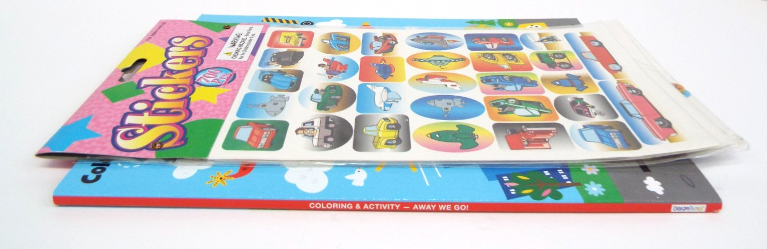 2: Coloring & Activity -Away We Go! & 700 piece Stickers-Vehicles & Small Cutsie