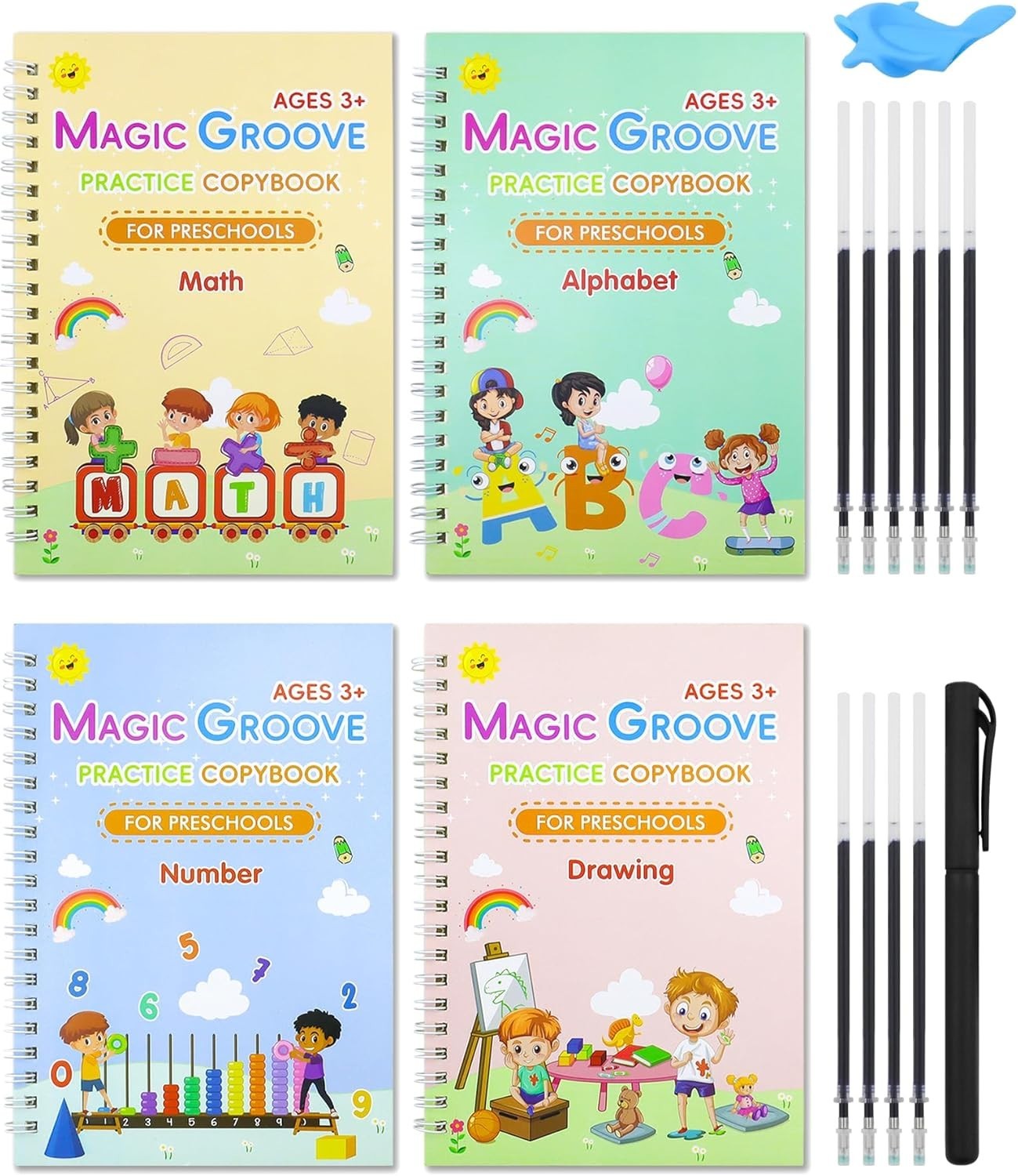 Reusable Magic Copybook Set for Handwriting Practice & Fine Motor Skills
