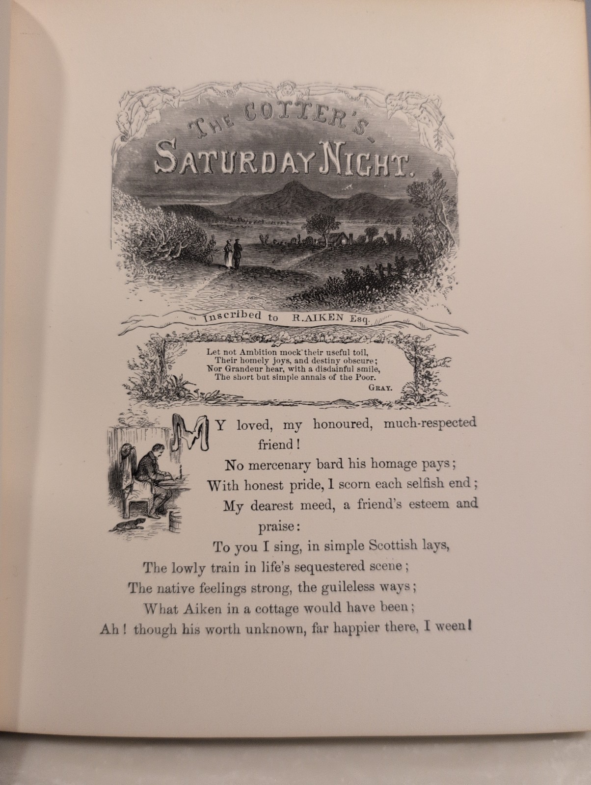 Cotter’s Saturday Night by Robert Burns 1800s Antique Illustrated F.A. Chapman