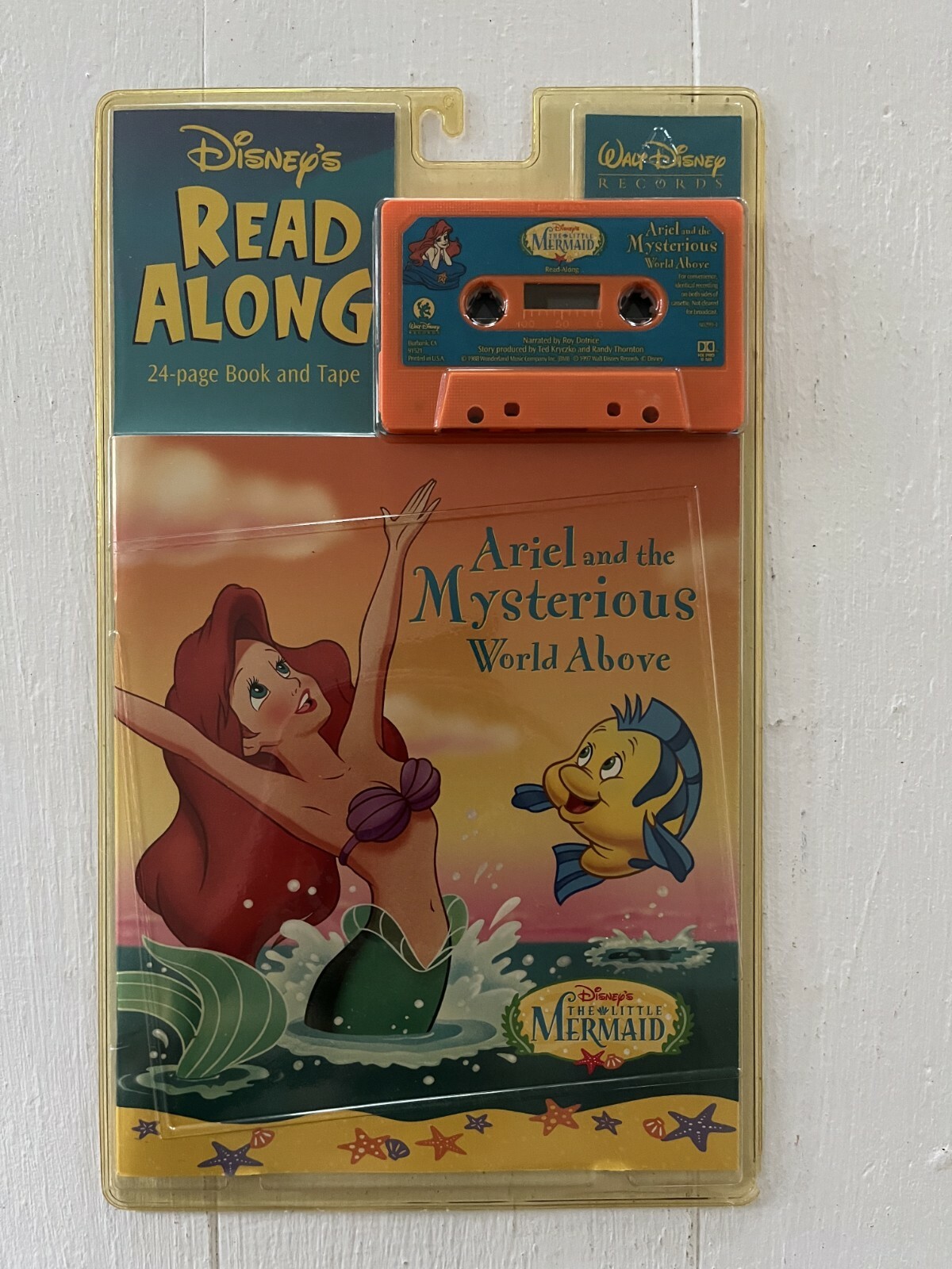 Walt Disney ARIEL & THE MYSTERIOUS WORLD ABOVE Read Along BOOK on TAPE Cassette