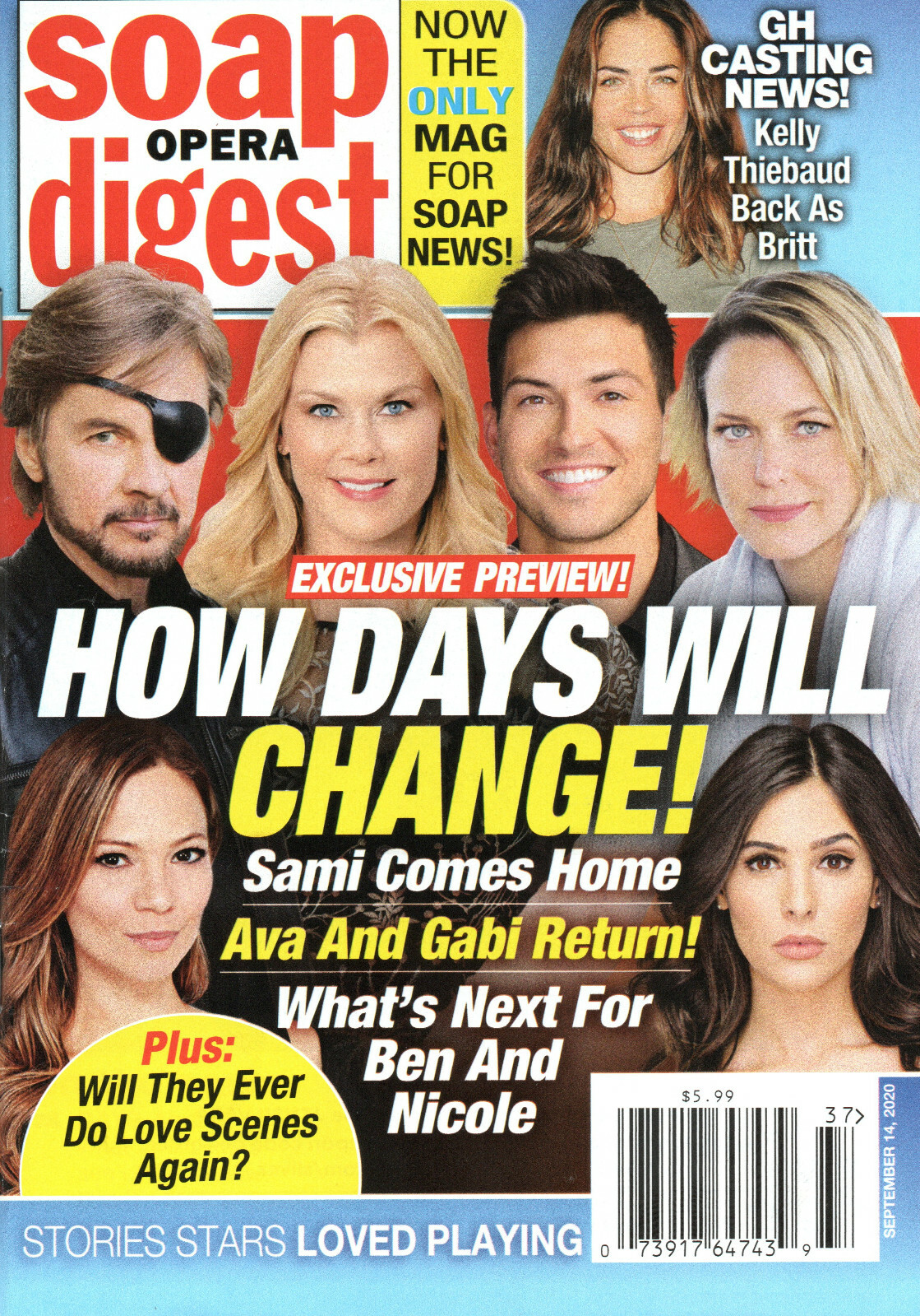 Soap Opera Digest Magazine September 14 2020 Days of Our Lives Greg Rikaart
