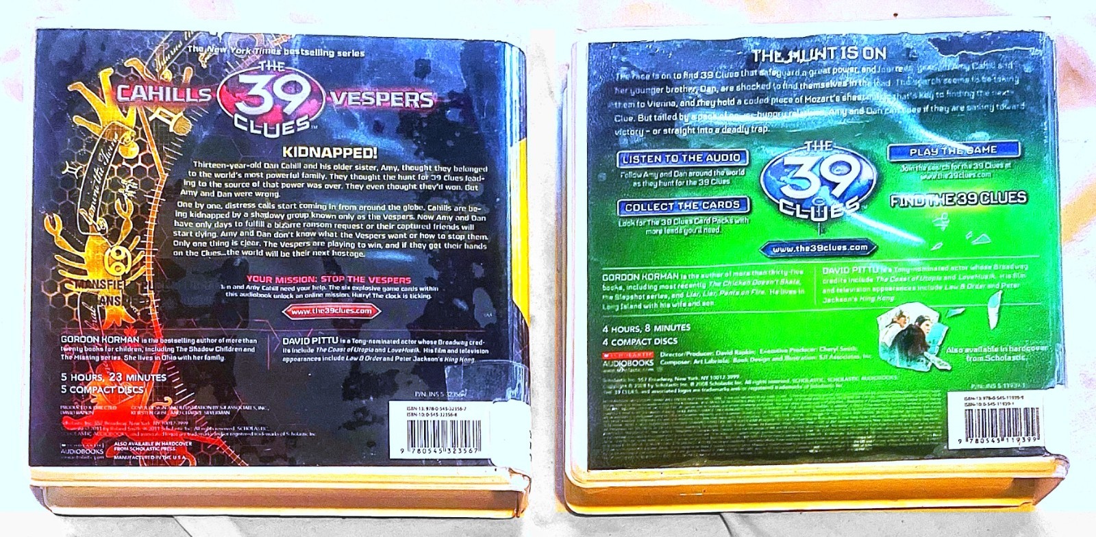 Lot🫆10🔴The 39 Clues💿Scholastic CD Audiobooks David Pittu🆓EXLIB📬Series 1 & 2