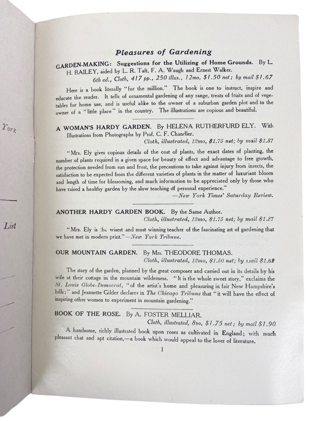 VERY RARE 1908 CATALOGUE OF OUT-DOOR BOOKS The Macmillan Company New York