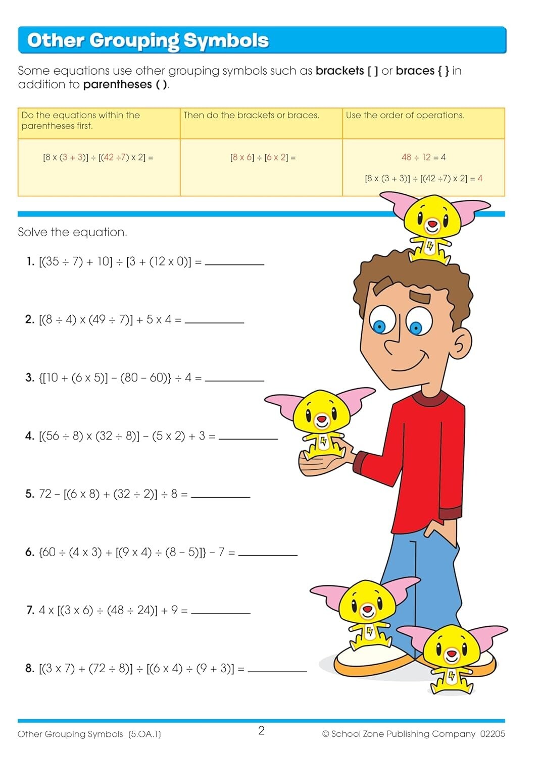 School Zone – Math Basics 5 Workbook – 64 Pages Ages 10 to 11 5th Grade Divis…
