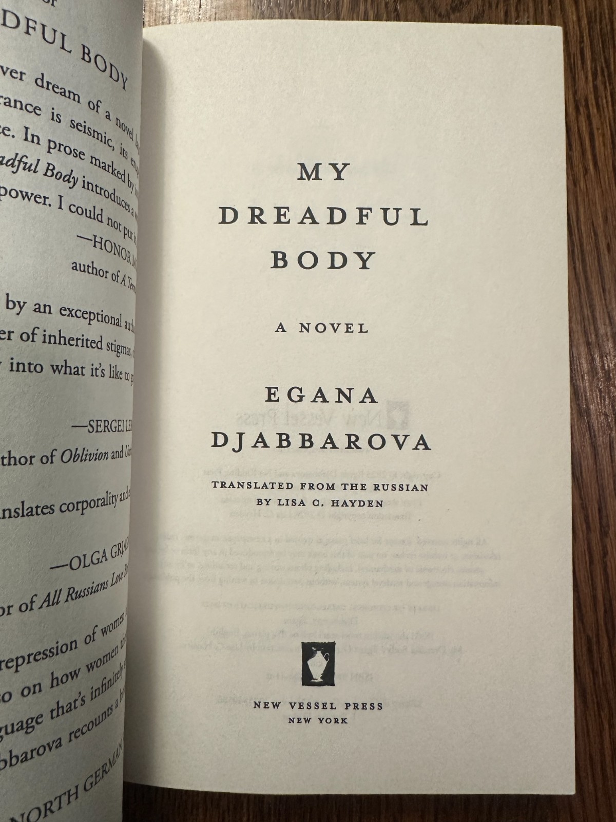 BRAND NEW ARC My Dreadful Body by Egana Djabbarova (2026, Paperback) PROOF