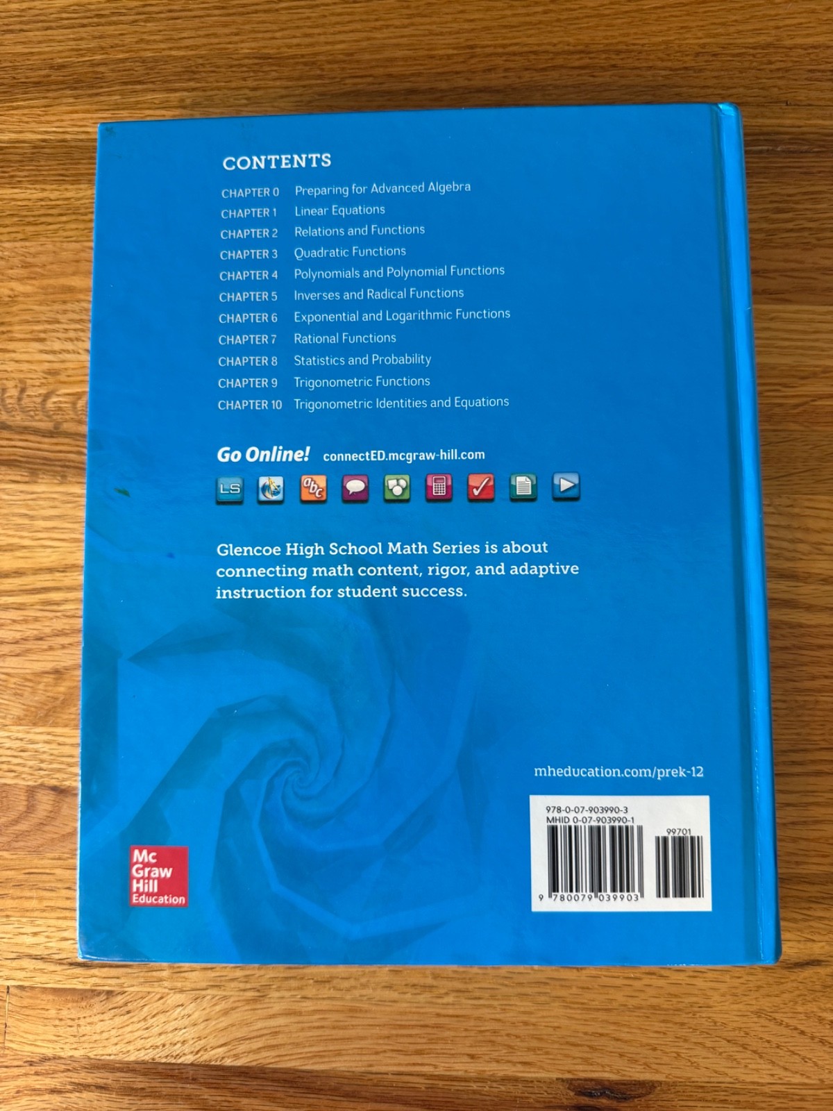 Algebra 2 2018, Student Edition MERRILL – Hardcover, by McGraw Hill – Very Good