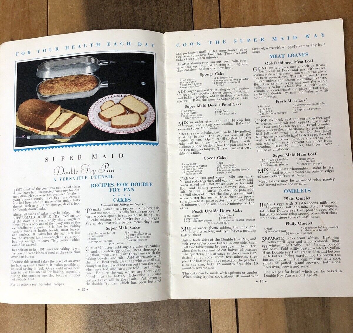 Vintage Cookbook 1930s Super Maid Aluminum Cookware Recipe Booklet Rockville IL
