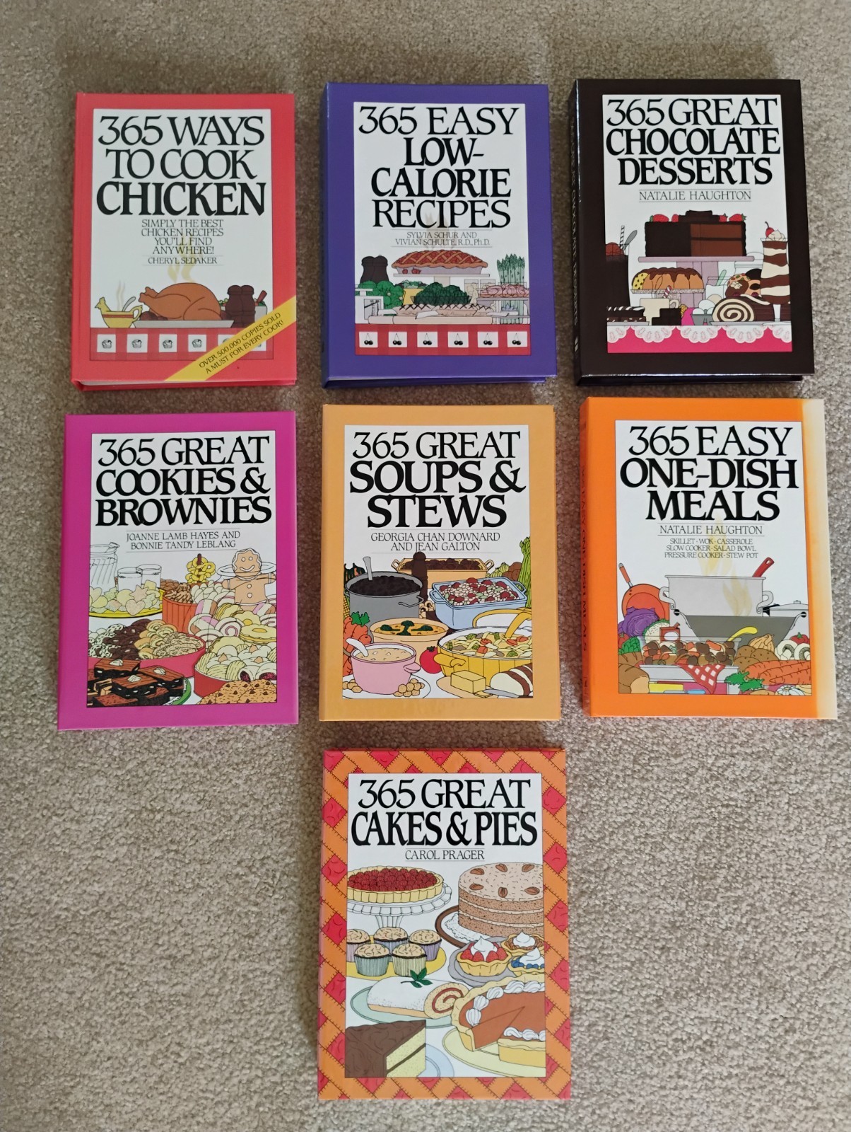 Lot of 7 ~ Vintage 365 Cookbook Recipes Series by John Boswell Assoc.