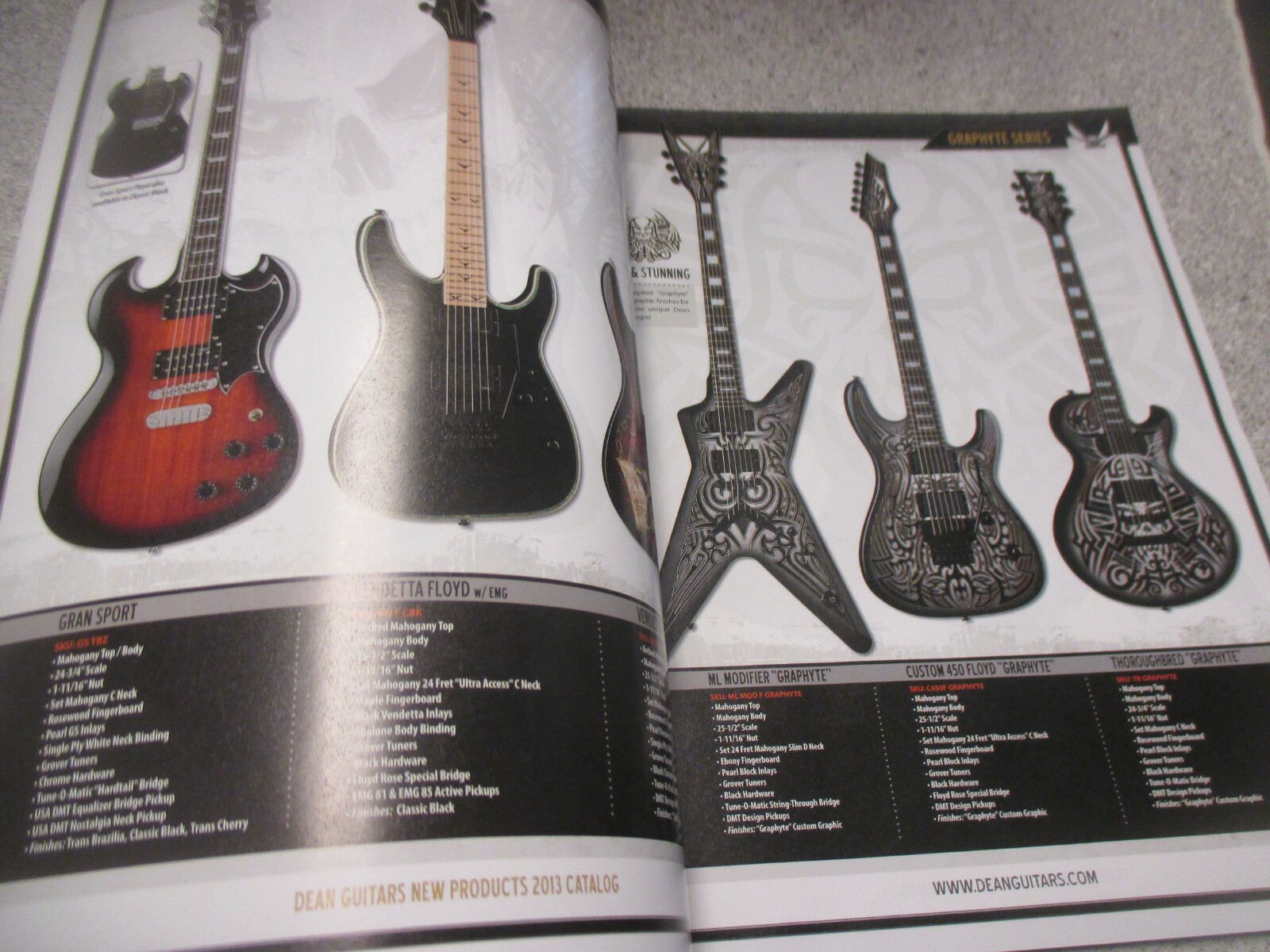 Dean Guitars ~ 2013 Product Catalog – 36 pages NOS electric guitars