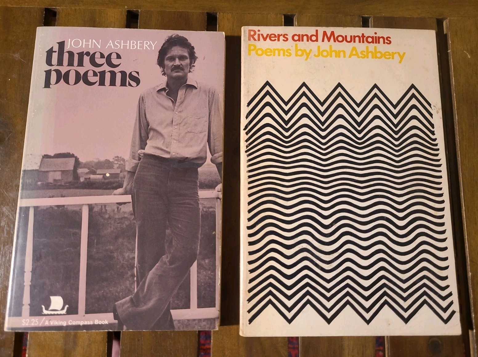 John Ashberry Three Poems 1972 1st Viking PB & Rivers And Mountains 1970 2nd PB