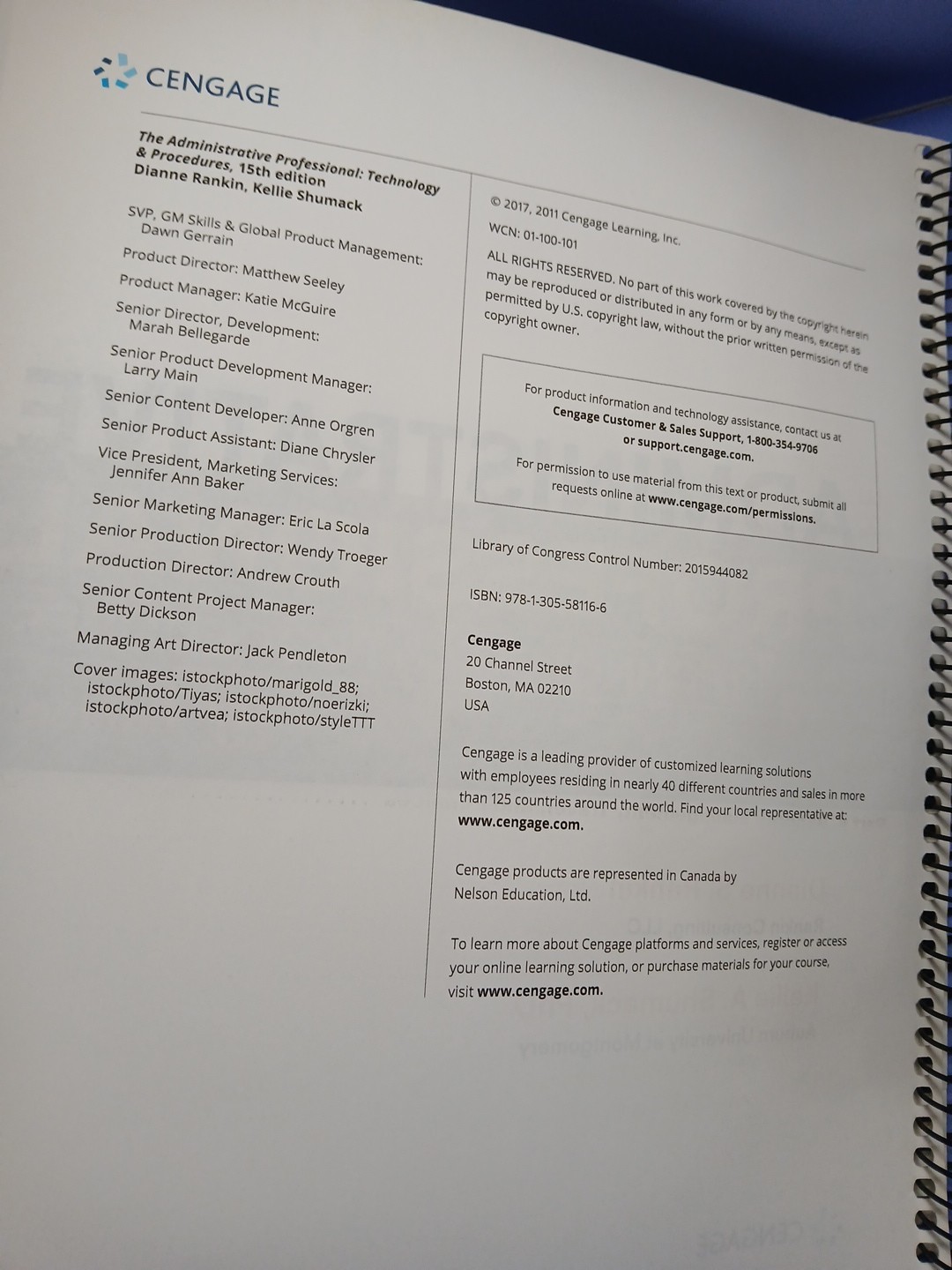 The Administrative Professional: Technology & Procedures 15th Ed. Spiral ~ Good+