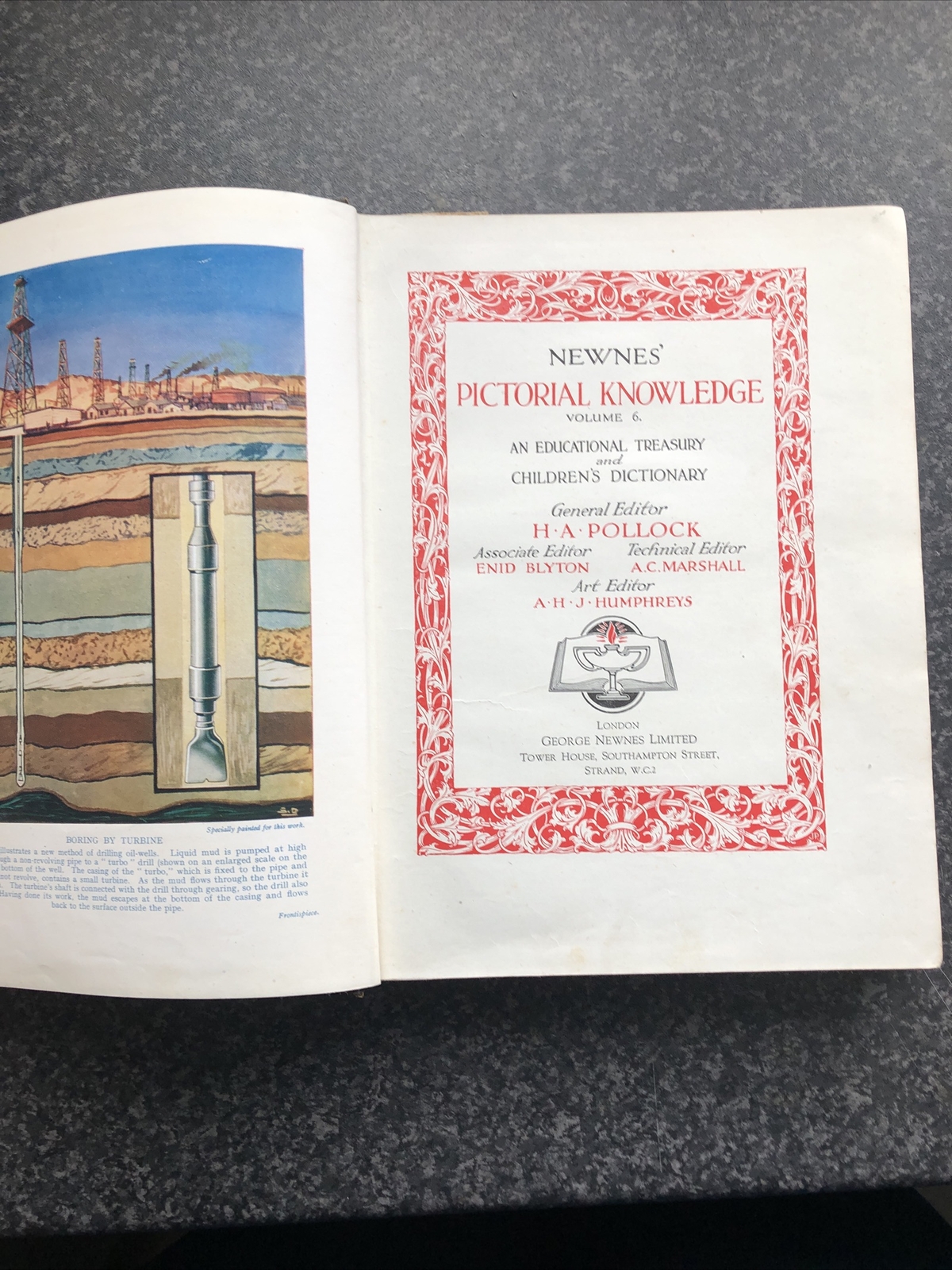 1933 PICTORIAL KNOWLEDGE BOOK VOLUME 6 EDITED BY H.A. POLLOCK & ENID BLYTON