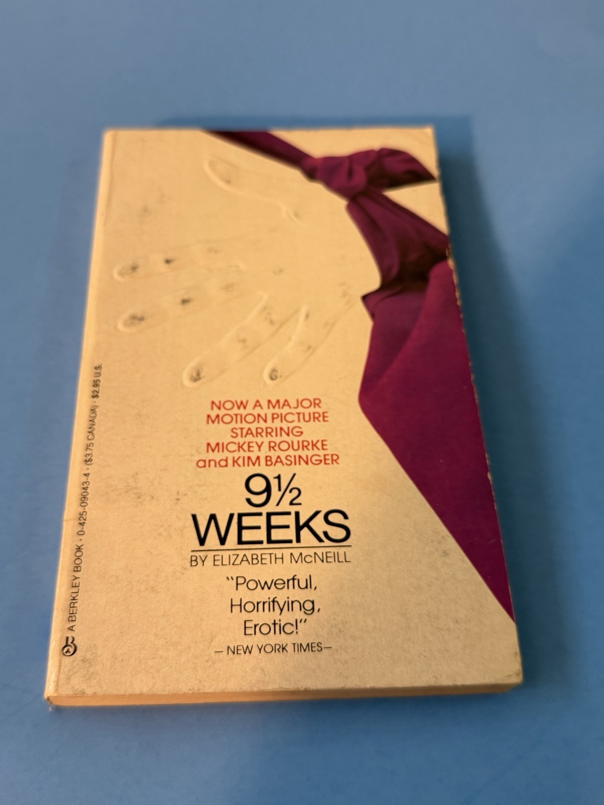 9 1/2 WEEKS 1986 ELIZABETH MCNEILL MOVIE TIE-IN BERKLEY PB – FREE SHIPPING