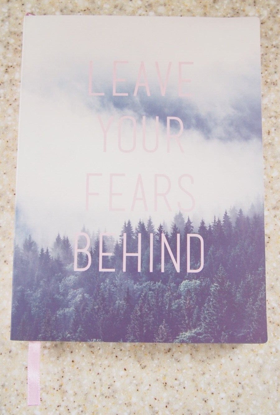 Leave Your Fears Behind Pink Blue Mountain Tree Book Journal Ruled 118 Pages