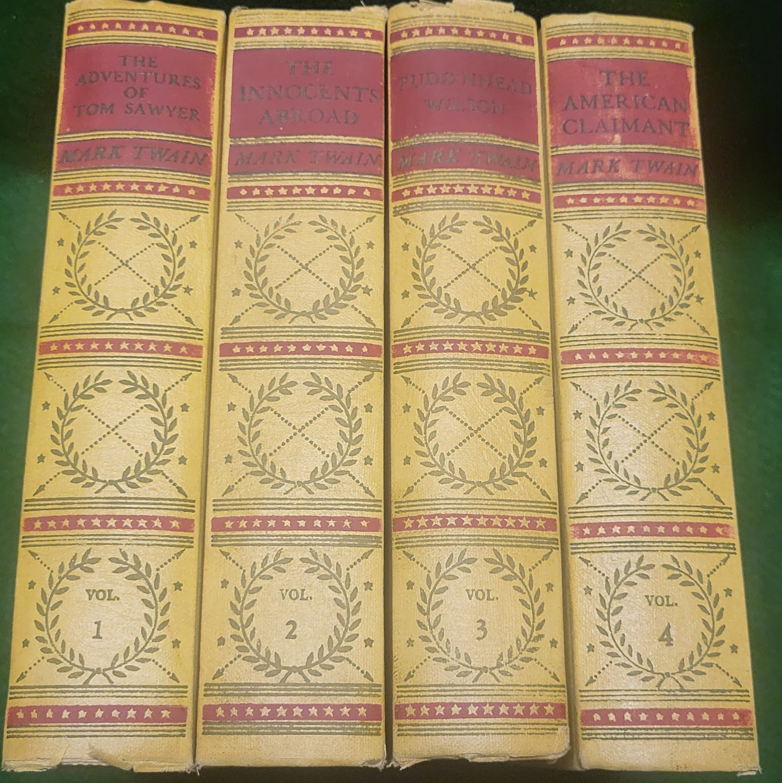 Set of 4 Volumes of The Complete Works of Mark Twain – Volume 1, 2, 3, and 4.