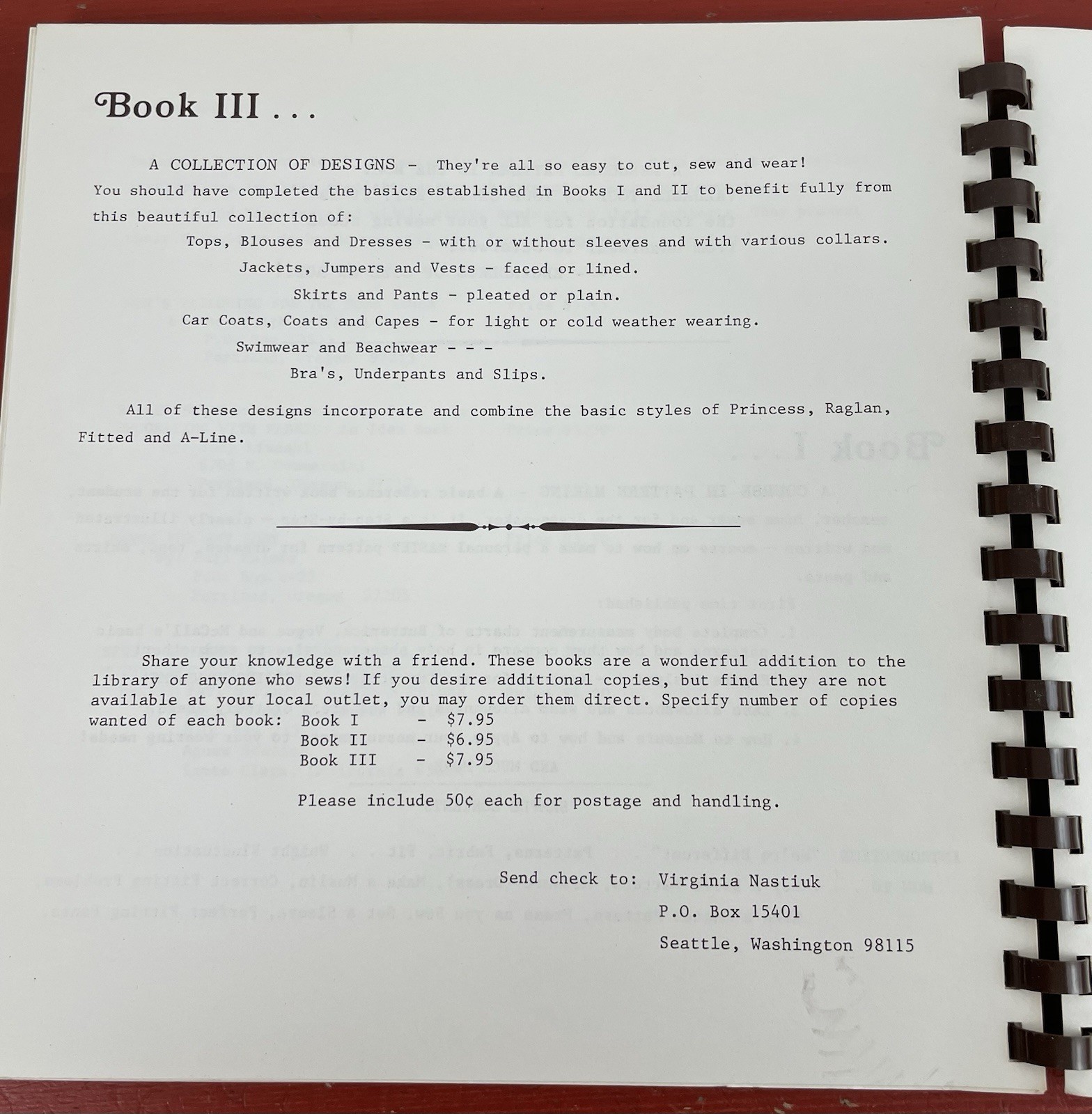 Personal Pattern Development Book II VTG SBPB 1976 Revised Ed. Virginia Nastiuk