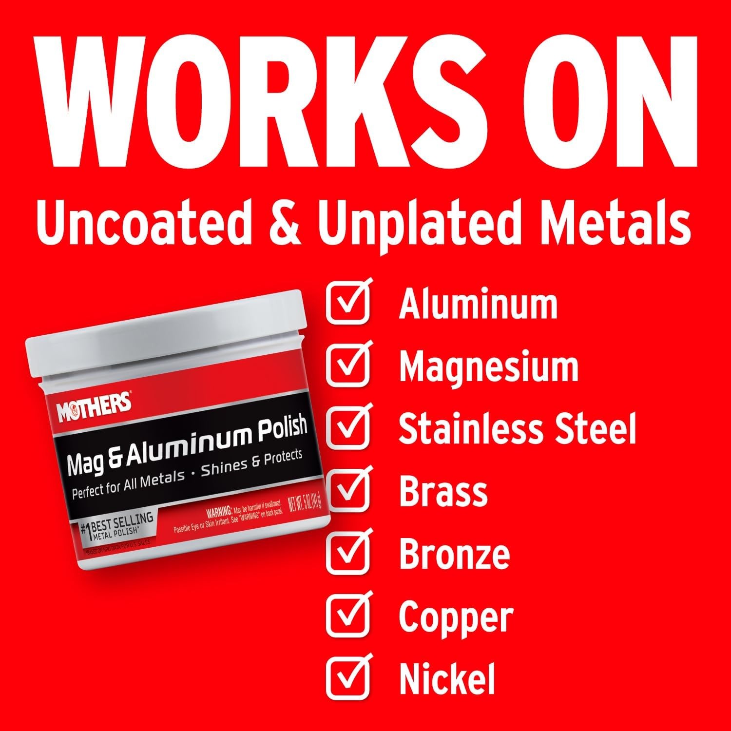 Mag & Aluminum Polish 5 oz Brilliant Shine for Uncoated Metals & Wheels