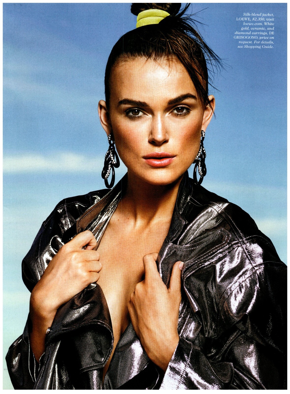 Keira Knightley Pinup Loewe Jacket Cleavage Sexy Cute magazine CLIPPING photo