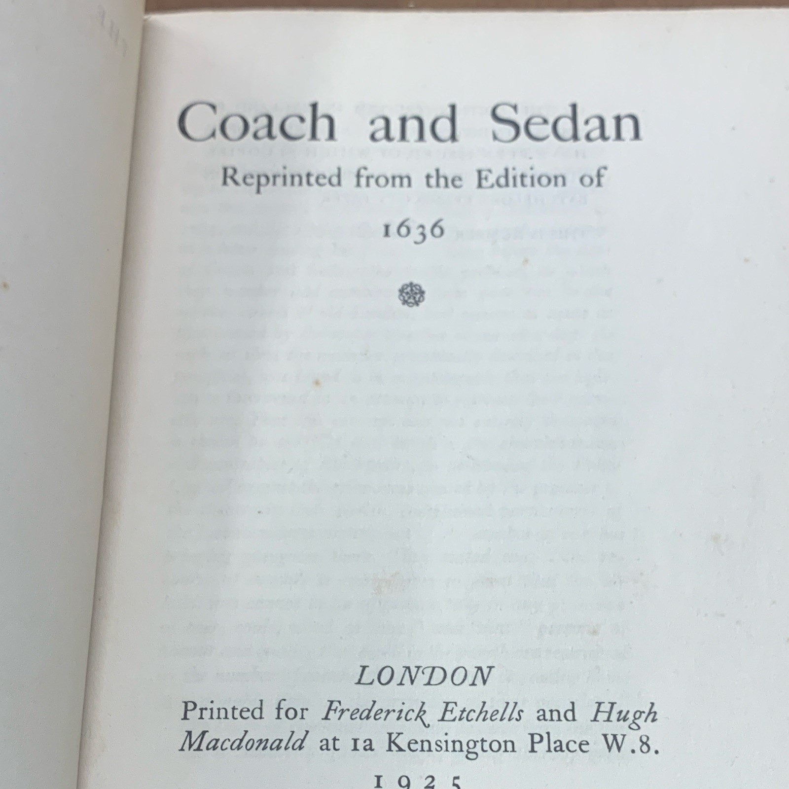 Coach and Sedan Facsimile Reprint of 1636 Edition London 1925 Ltd #323 HC