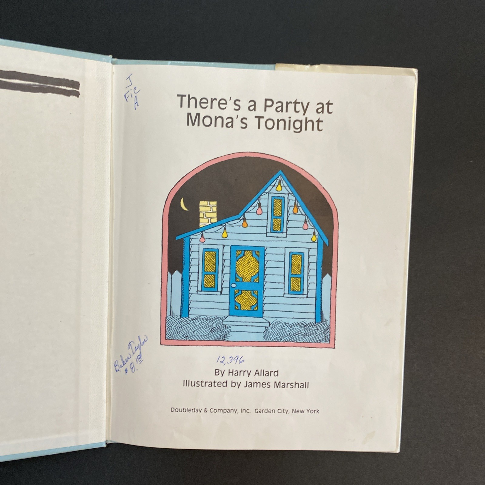 There’s a Party at Mona’s Tonight by Harry Allard, first edition, ex-library