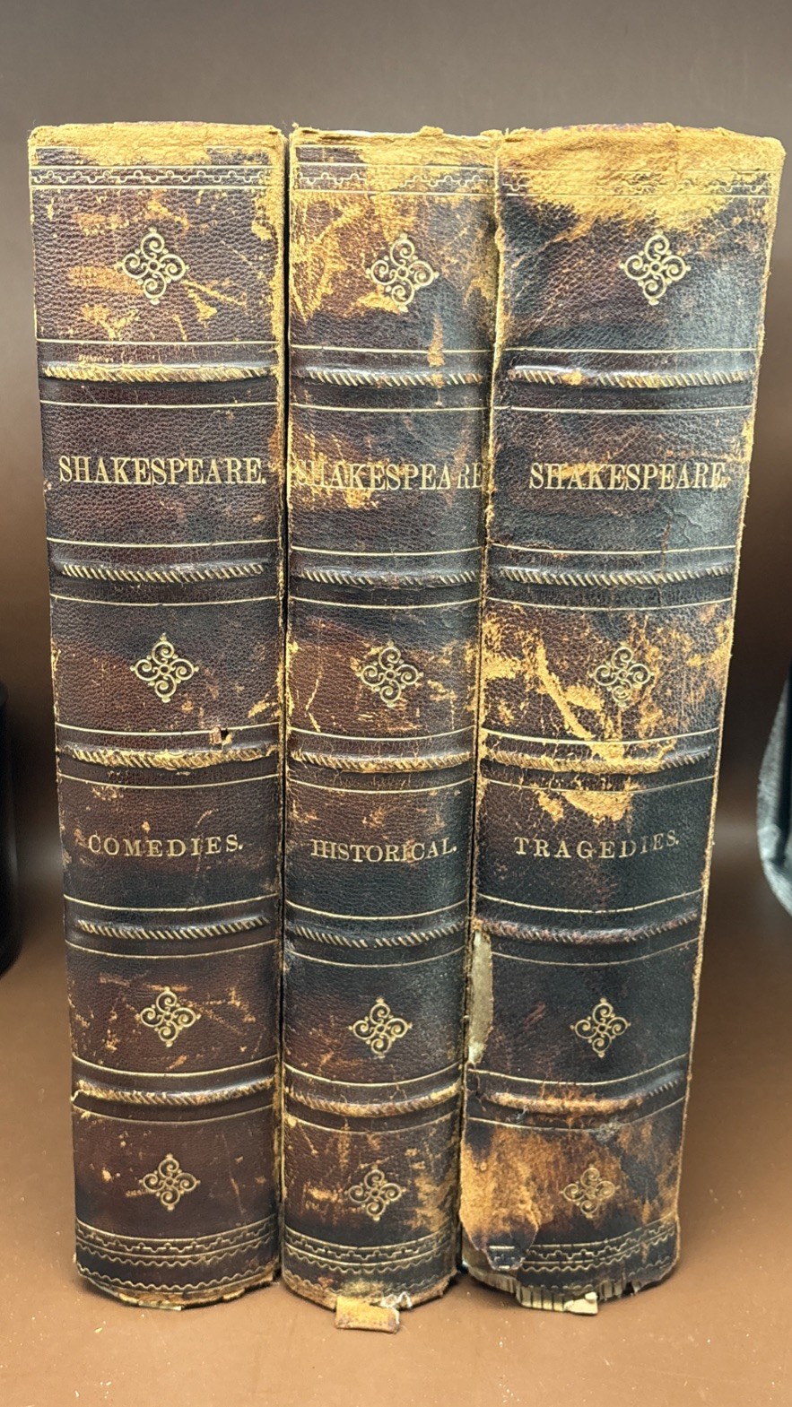 Vtg 1800s Works of Shakespeare, 3 Vol. Set: Comedies, Tragedies, Historical 1850