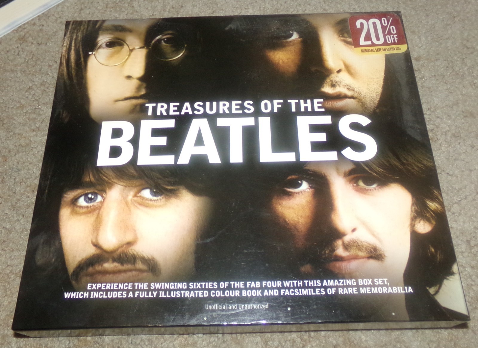 Treasures Of The Beatles Box Set Illustrated Book & Facsimiles Rare Memorabilia