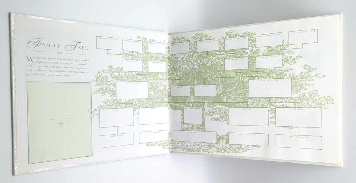 Our Family Tree Record Book from Covent Garden Books With Cardboard Sleeve Cover