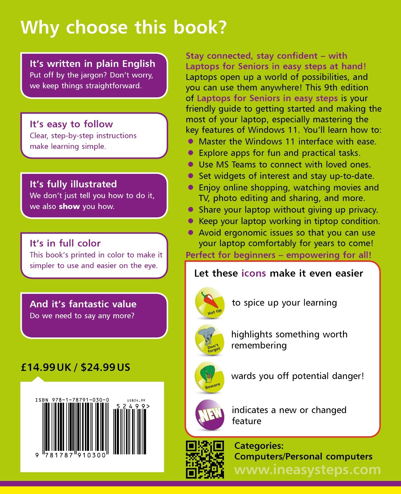 Laptops for Seniors in easy steps, 9th edition