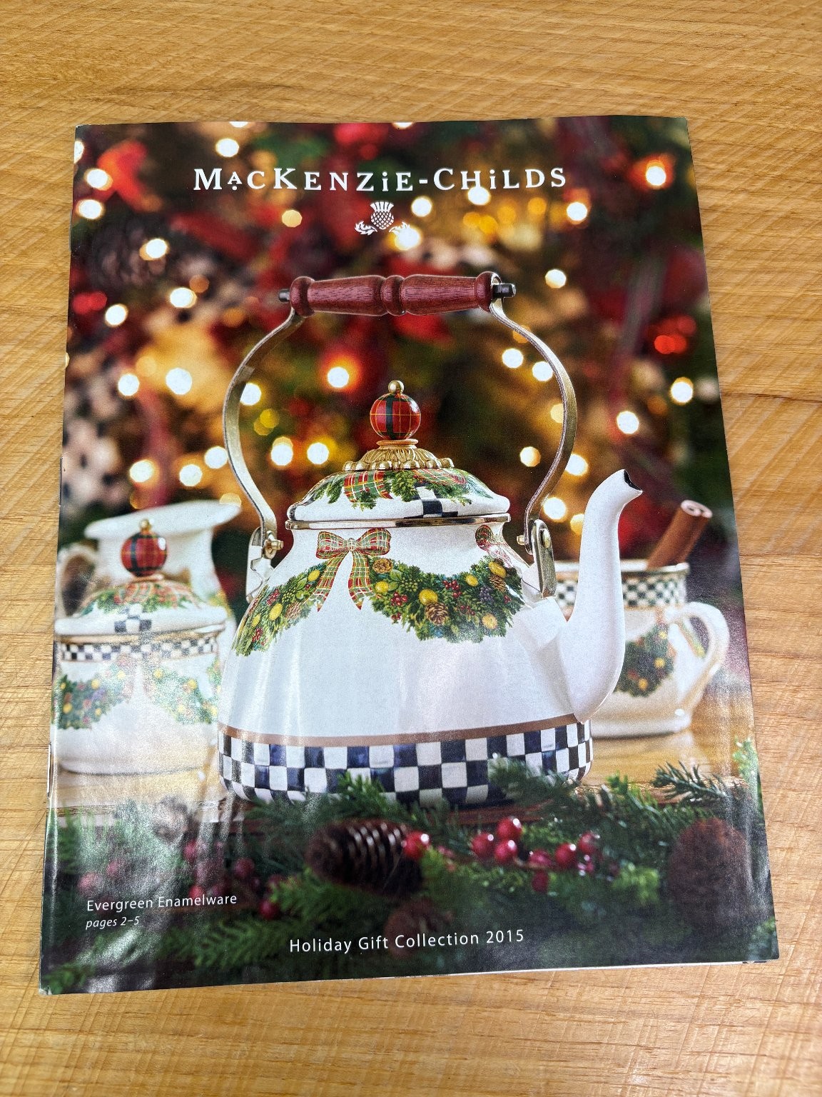 Mackenzie-Childs Holiday Gift Collection 2015 Evergreen Courtly Check Catalog