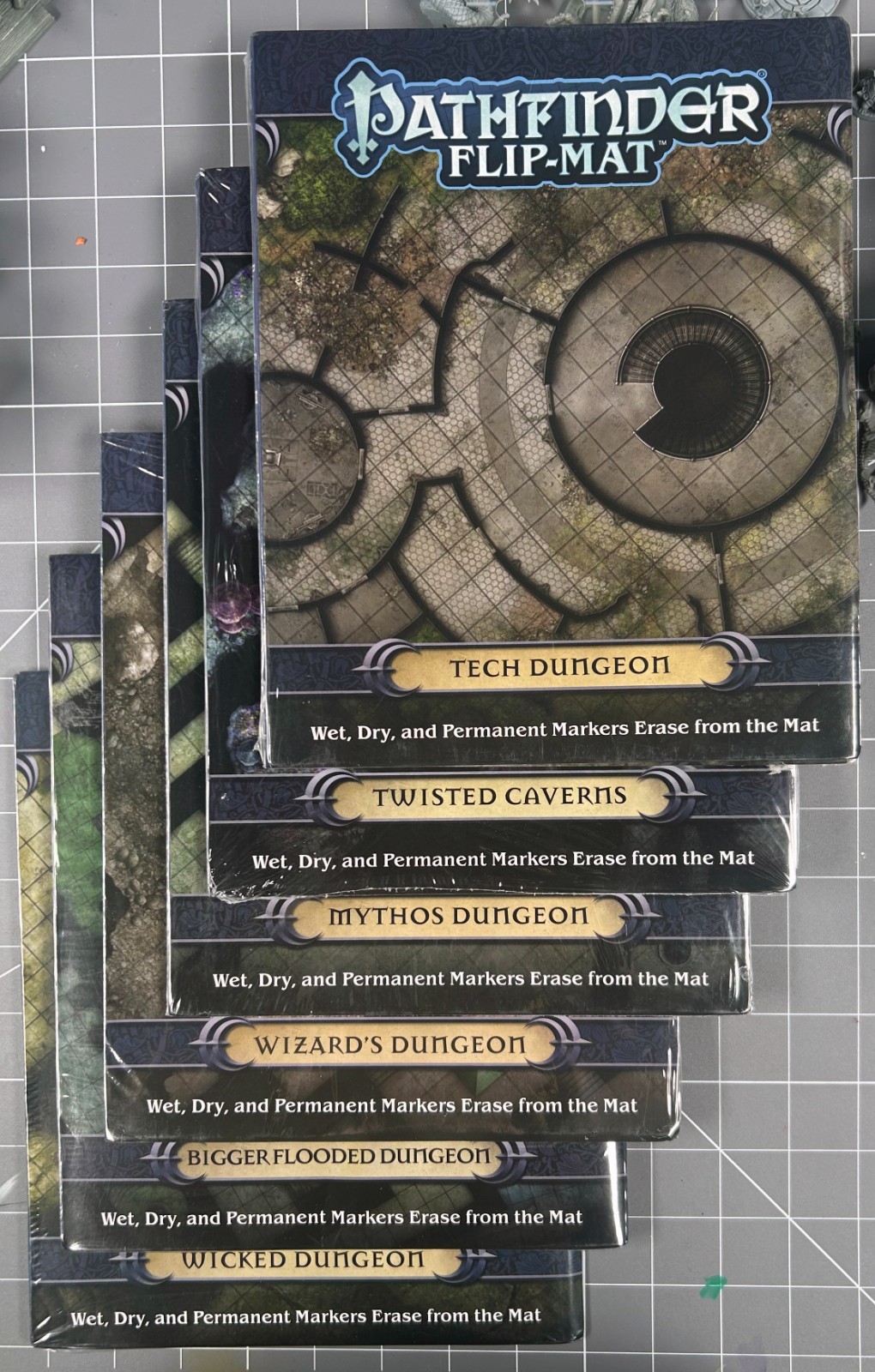 Pathfinder Flip-Mat – Bundle, Dungeon Theme, 6 Mats – 24”x30” Mats NEW & SEALED