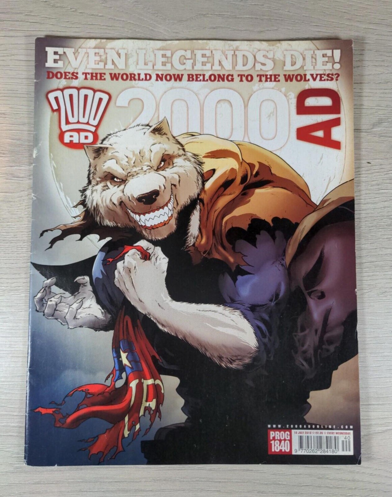 2000AD Prog 1840 Even Legends Die Comic Date 10th July 2013